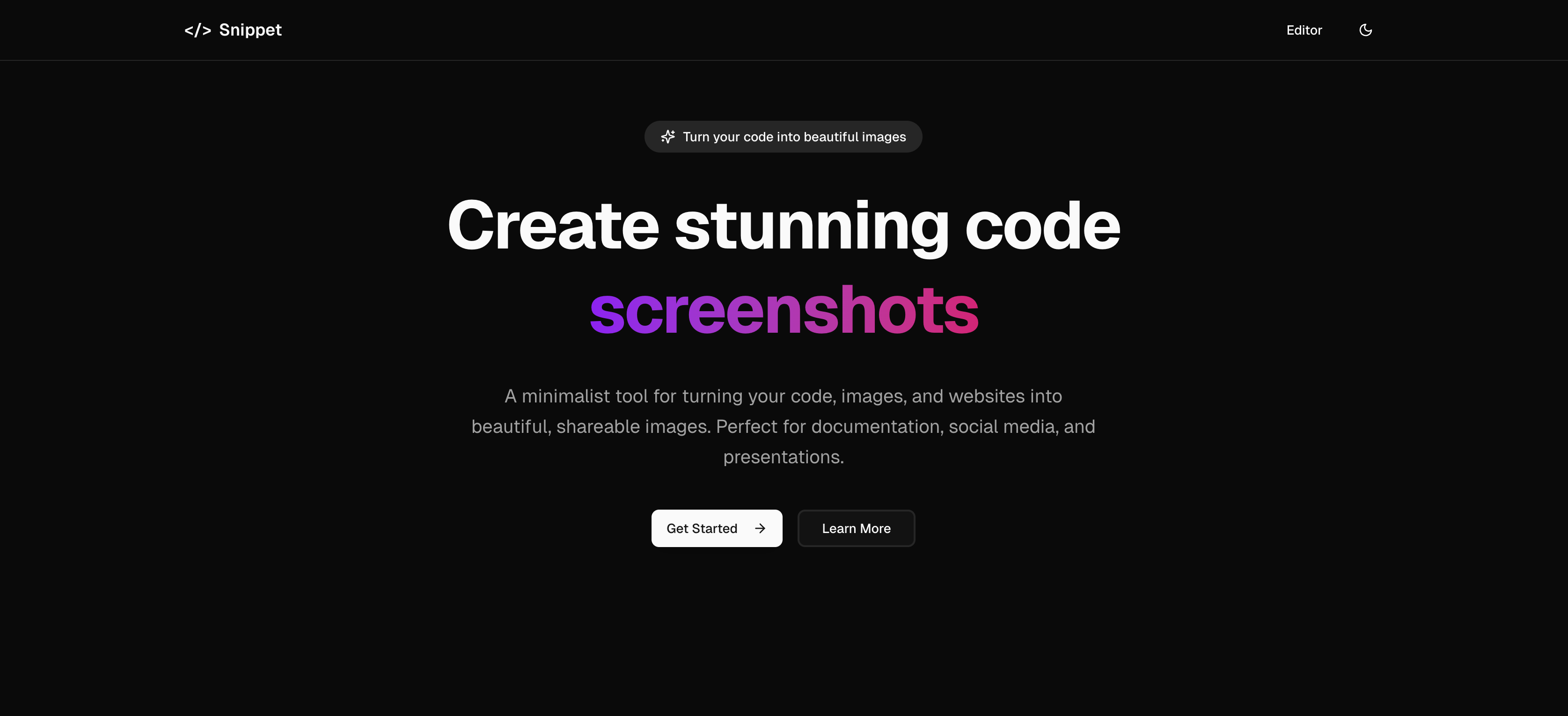 Plain screenshot → Polished snippet before